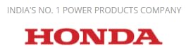 Honda logo with tagline 'India's No. 1 Power Products Company' for brand recognition and trust.